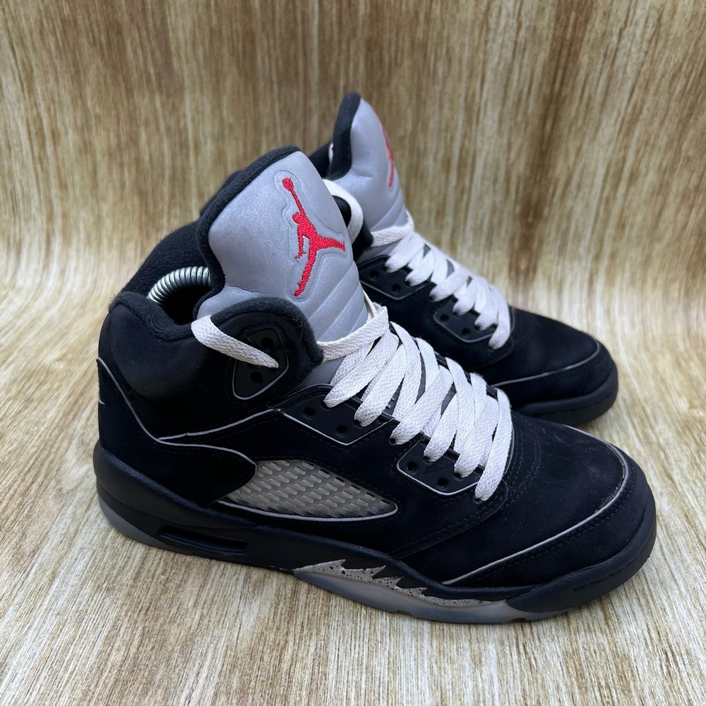 Nike Air Jordan 5 Retro Kid's 3.5Y Black Metallic Reimagined Silver HF3976-001